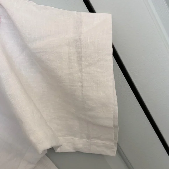 J.Crew White Wide-Leg Linen Essential Pants Petite 8 - Picture 8 of 11